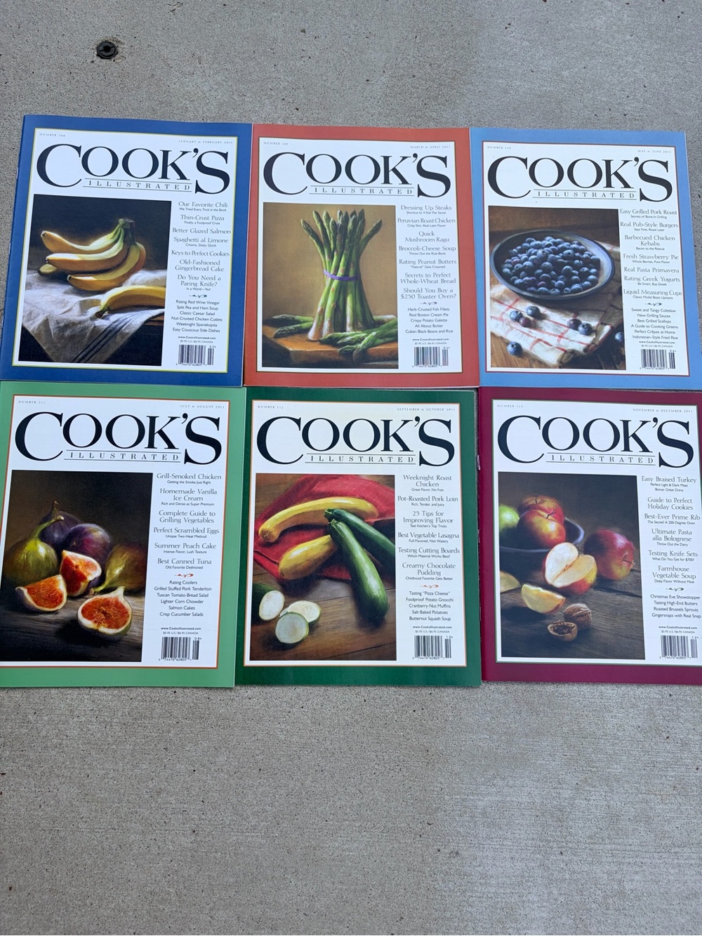 2011 Cook’s Illustrated complete collection- 6 issues
